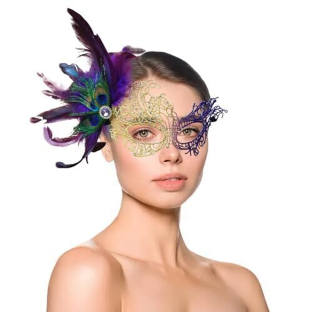 9765 Lace Masquerade Mask , Venetian Mask with Rhinestone, Detachable